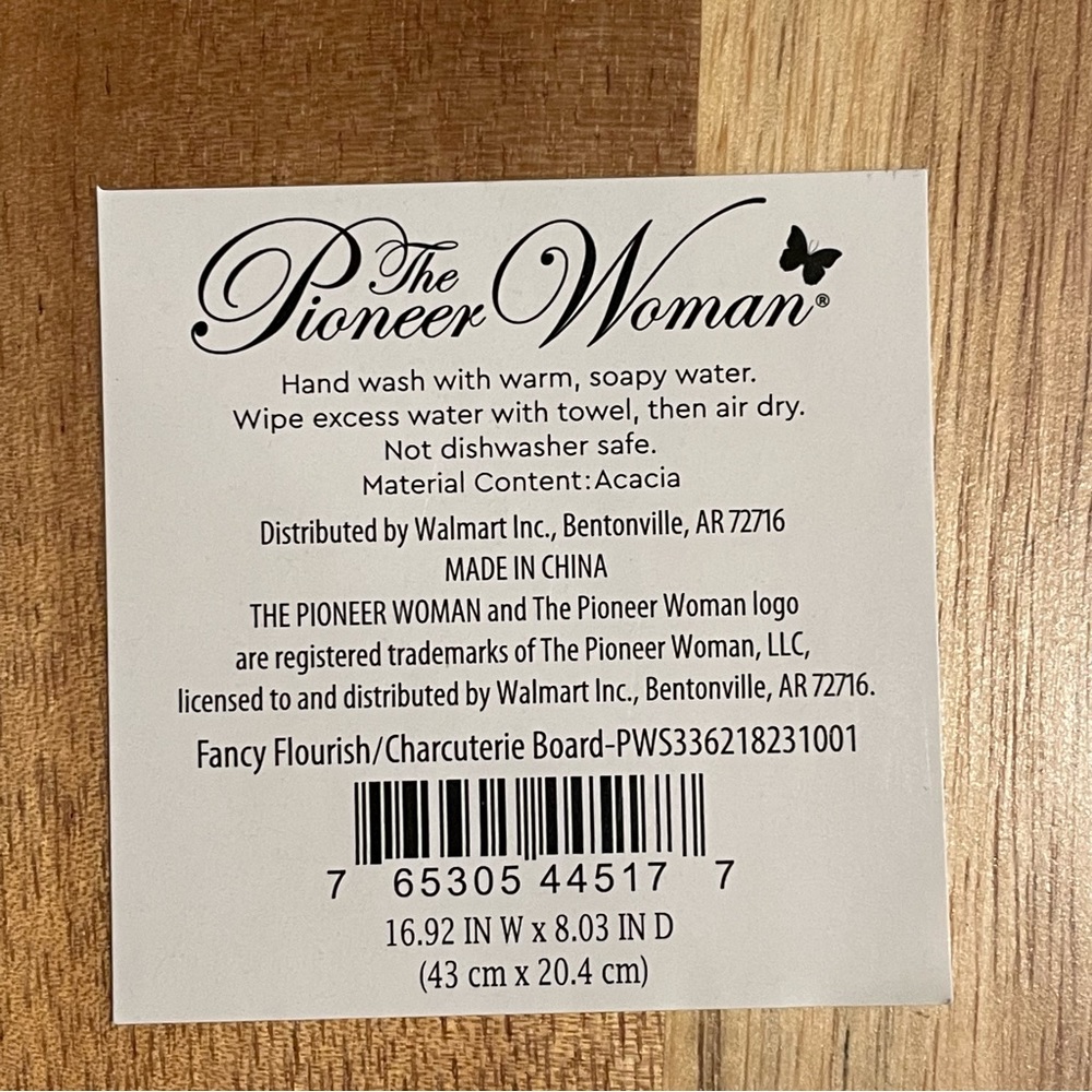 ACACIA Wooden Charcuterie Cutting Board by PIONEER WOMAN Blue - Picture 8 of 8